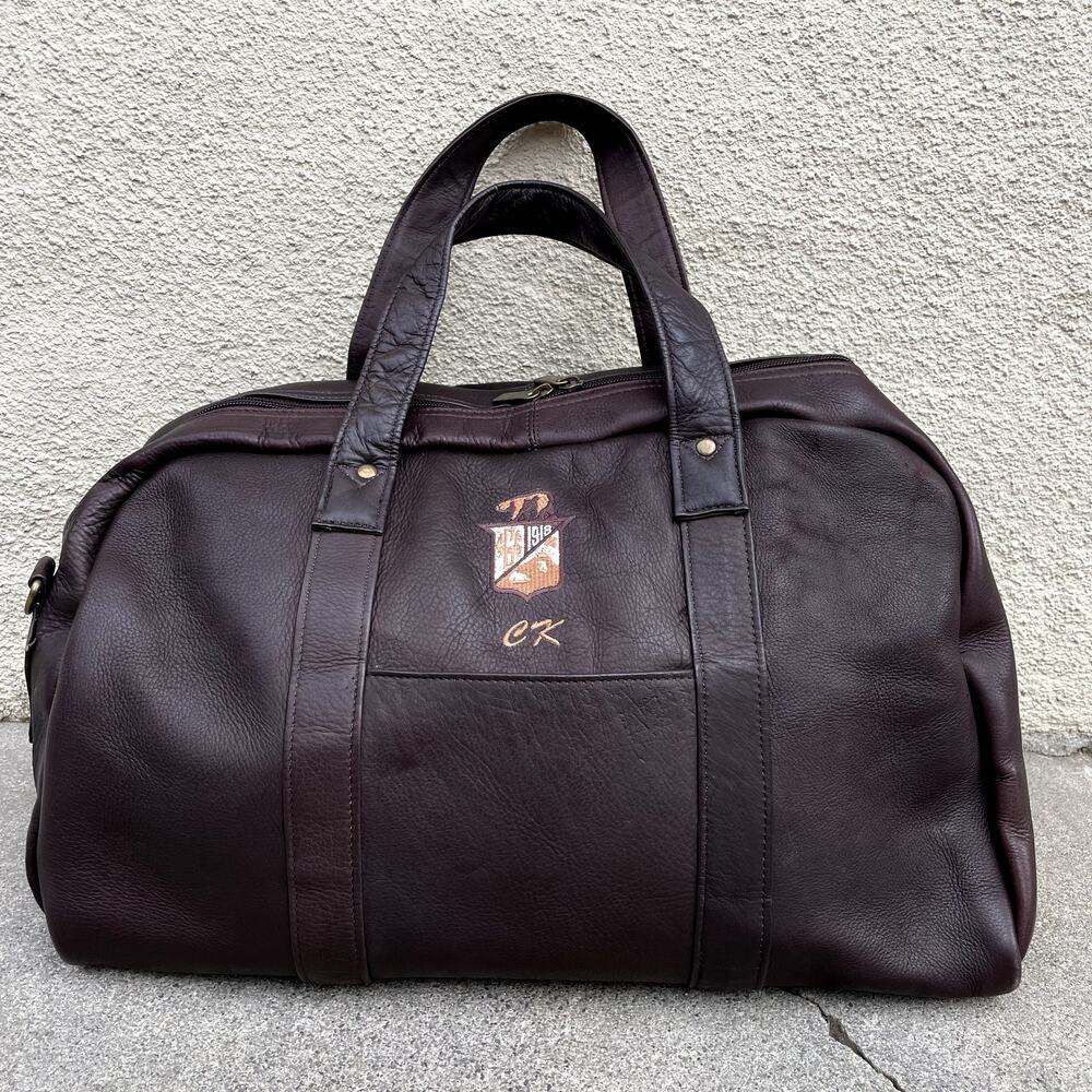 Brown Leather Cal Club California Golf Club SF Bag Embroidered "CK" Initials - Picture 13 of 13